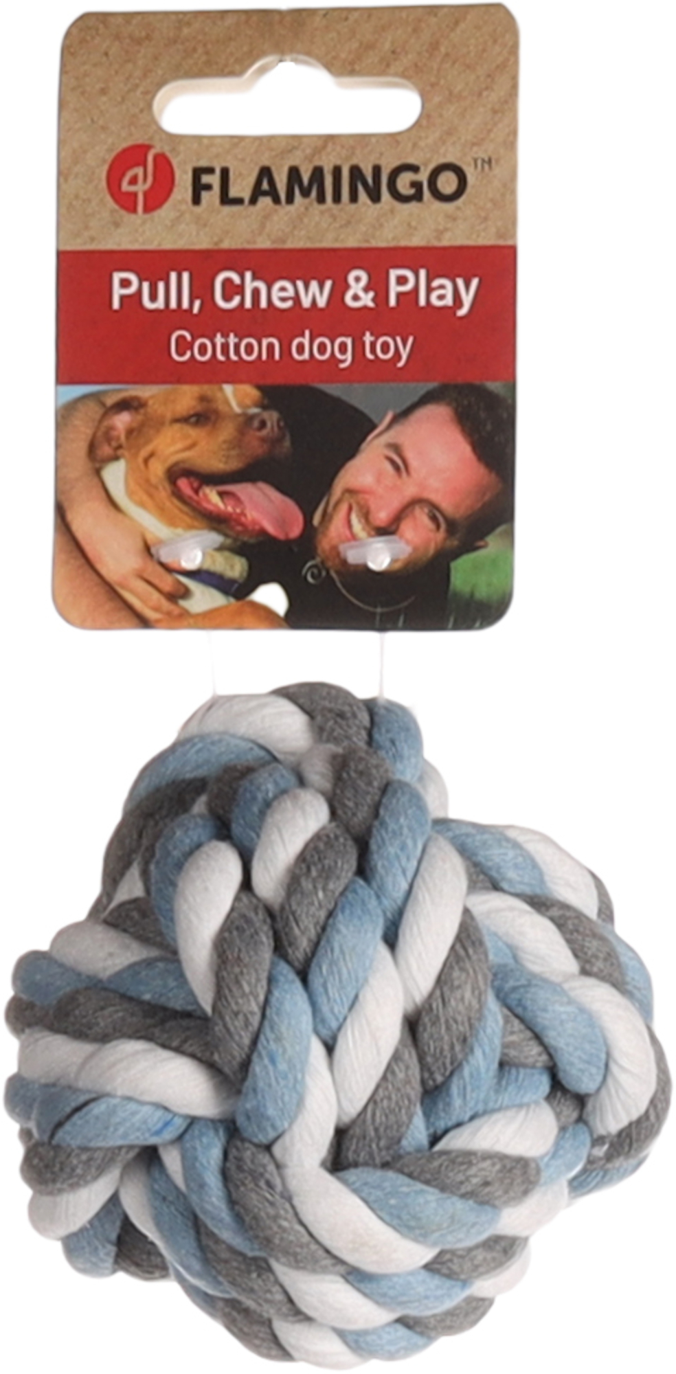 Flamingo Spielzeug Jim Knotenball Blau