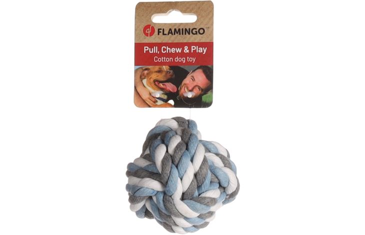 Flamingo Spielzeug Jim Knotenball Blau