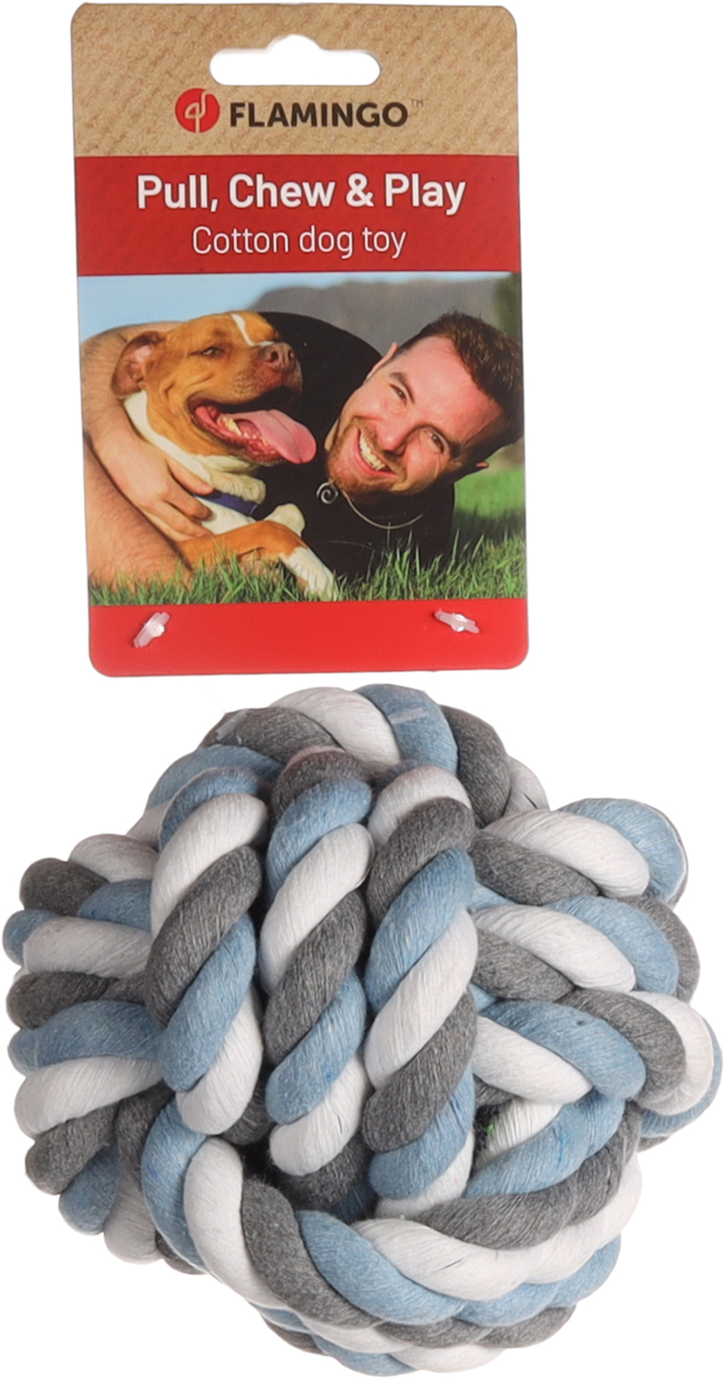 Flamingo Spielzeug Jim Knotenball Blau