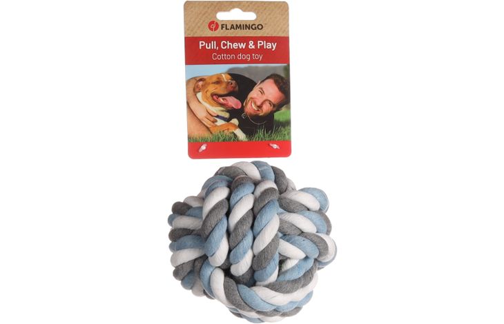 Flamingo Spielzeug Jim Knotenball Blau