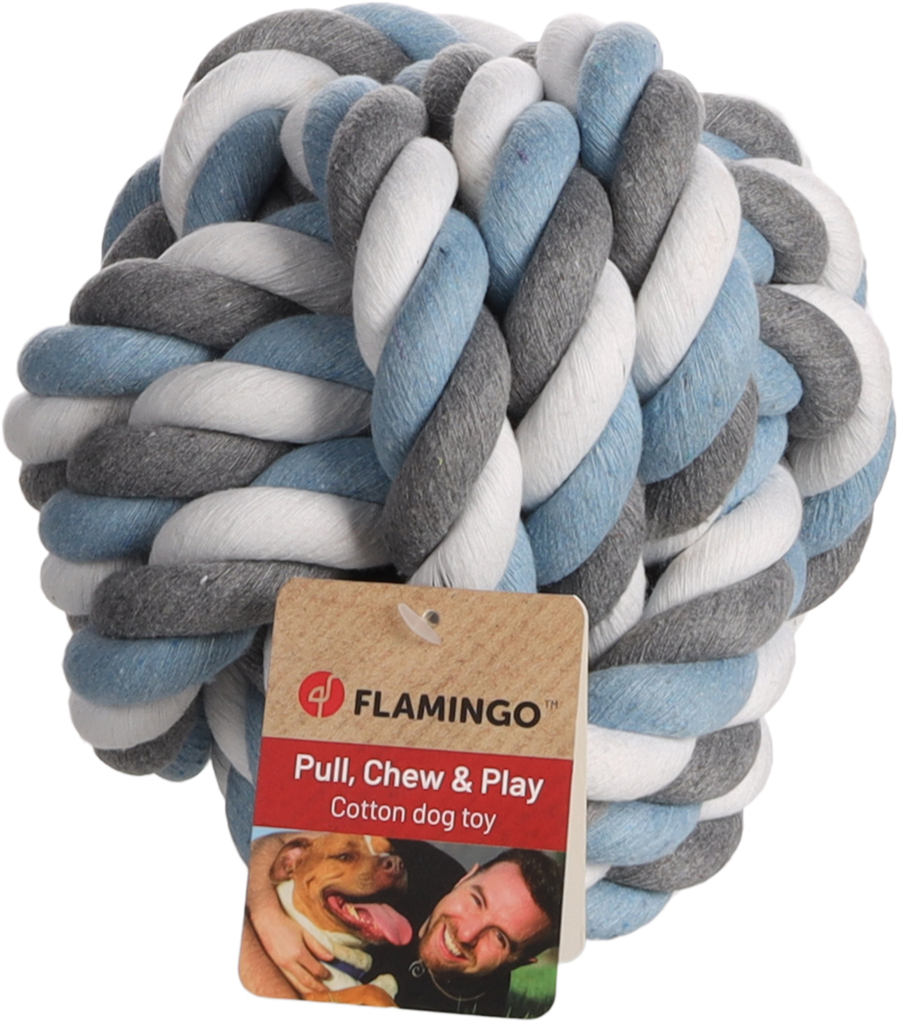 Flamingo Spielzeug Jim Knotenball Blau