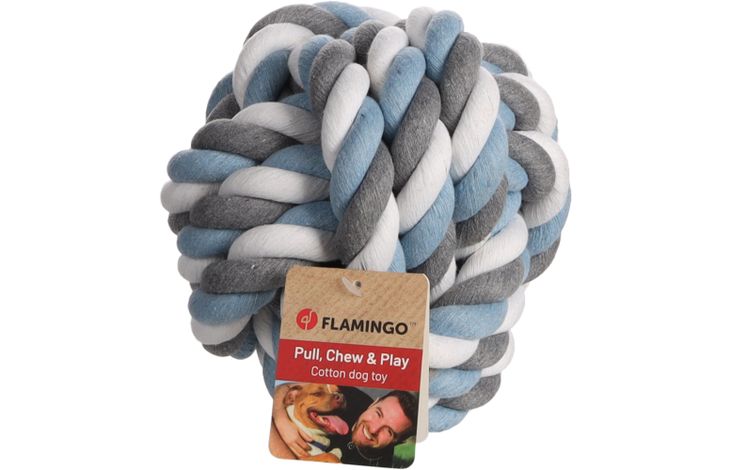 Flamingo Spielzeug Jim Knotenball Blau