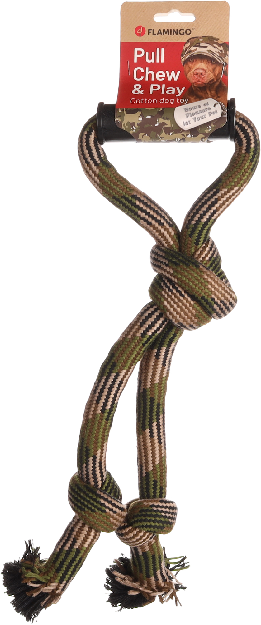 Flamingo Toy Joe Tug rope with 3 knots Camouflage