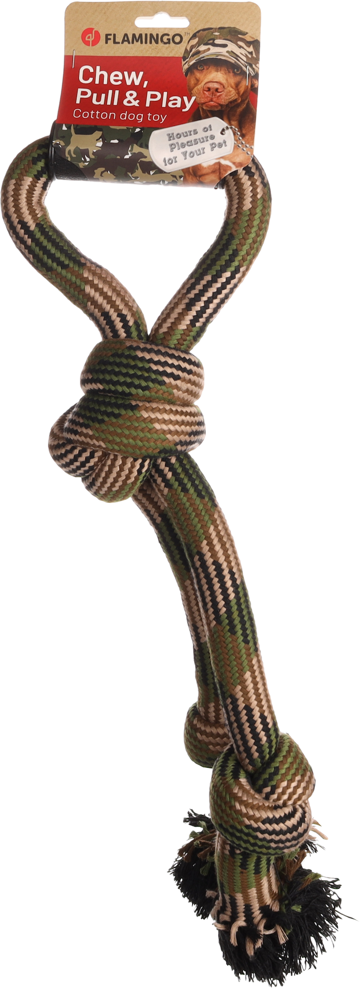 Flamingo Jouet Joe Corde à tirer avec 3 noeuds Camouflage