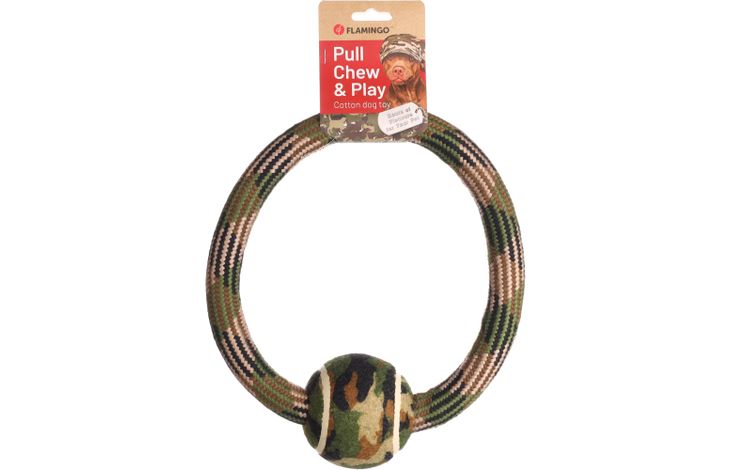 Flamingo Toy Joe Ring & Cord with tennis ball Camouflage