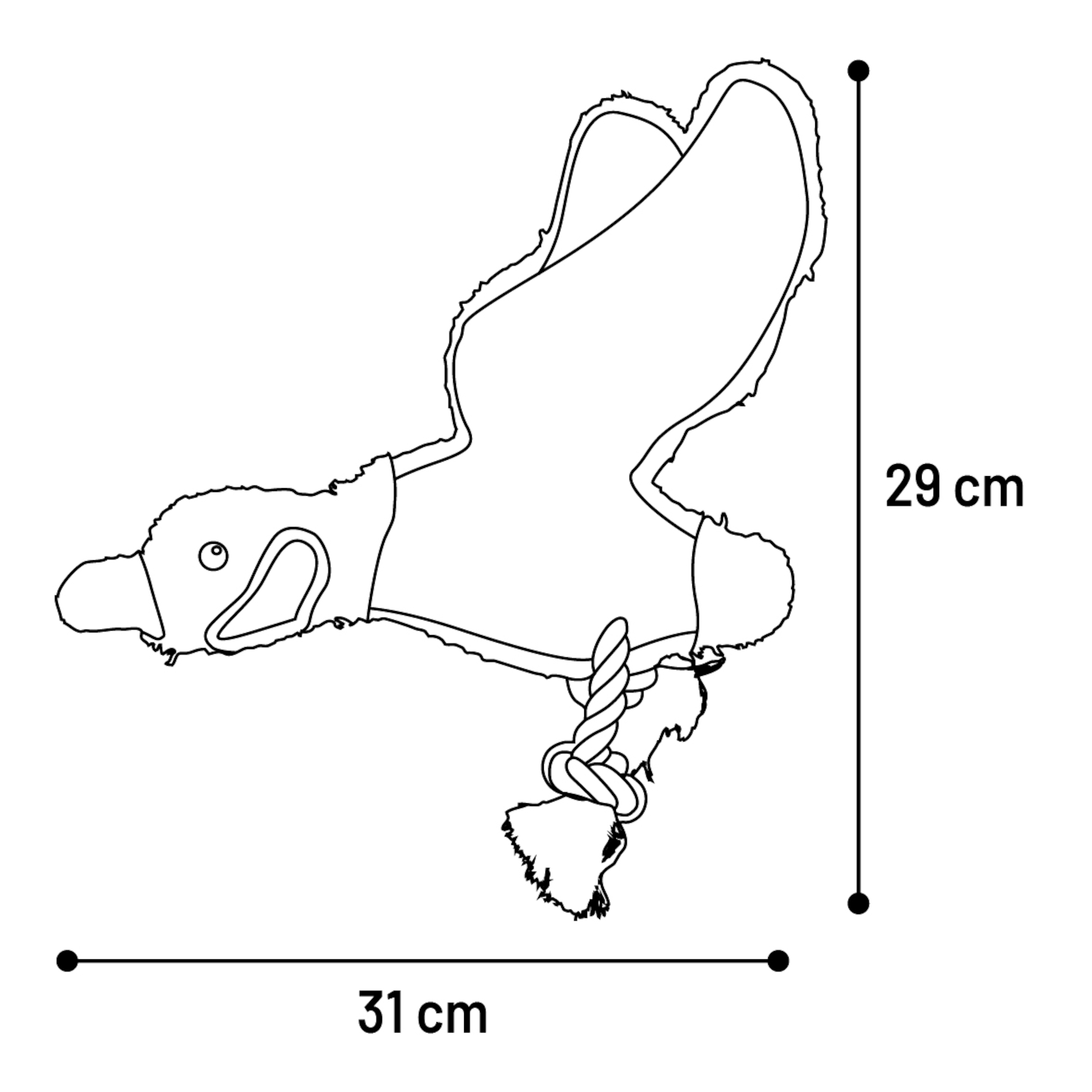 Flamingo Jouet Nada Oie avec corde Brun