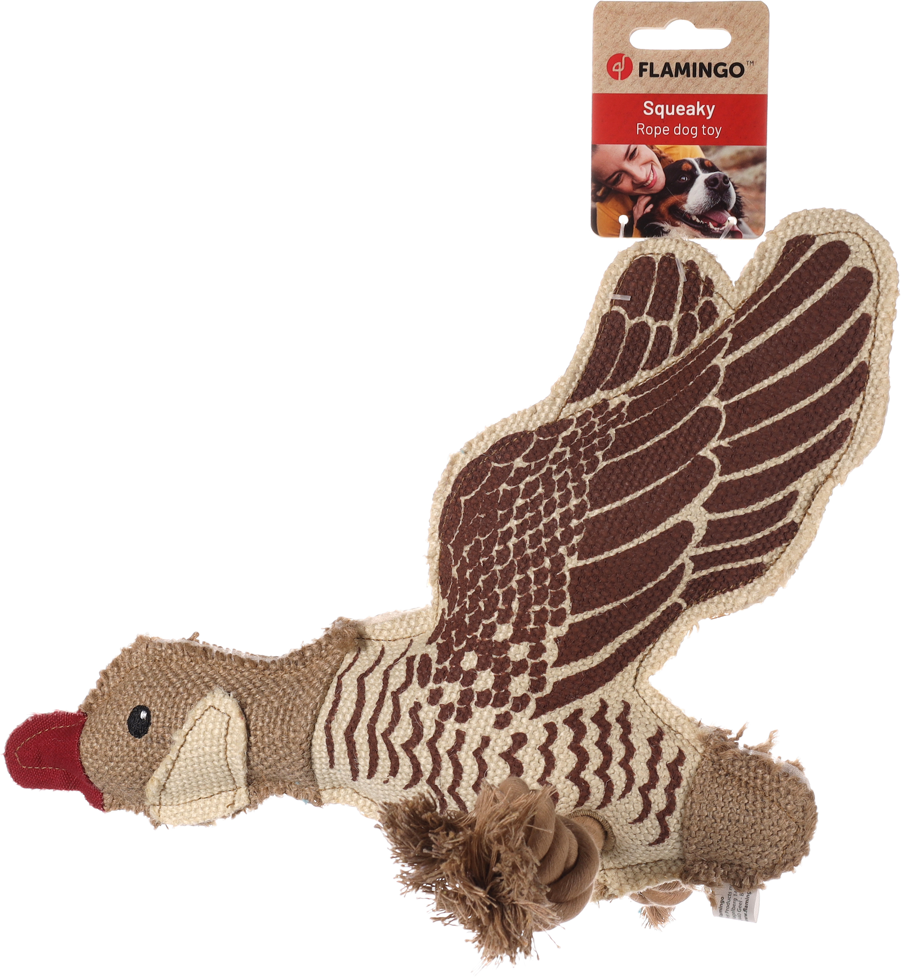 Flamingo Jouet Nada Oie avec corde Brun