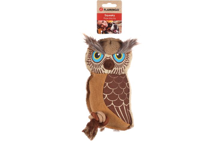 Flamingo Toy Nada Owl with rope Brown