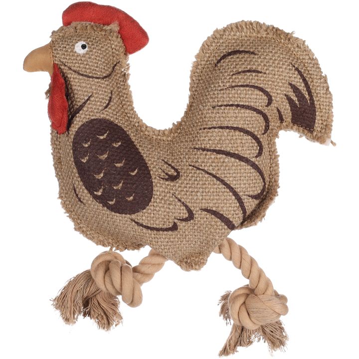 Toy Nada Rooster with rope Brown | 522751 | Flamingo Pet Products