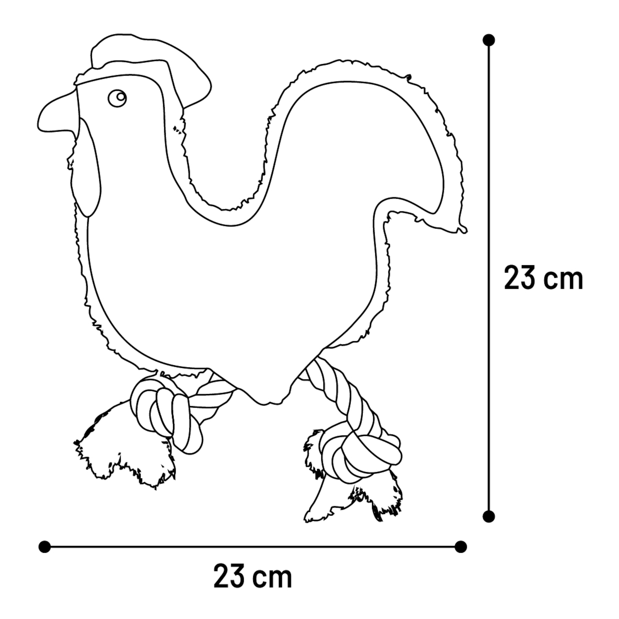 Flamingo Toy Nada Rooster with rope Brown