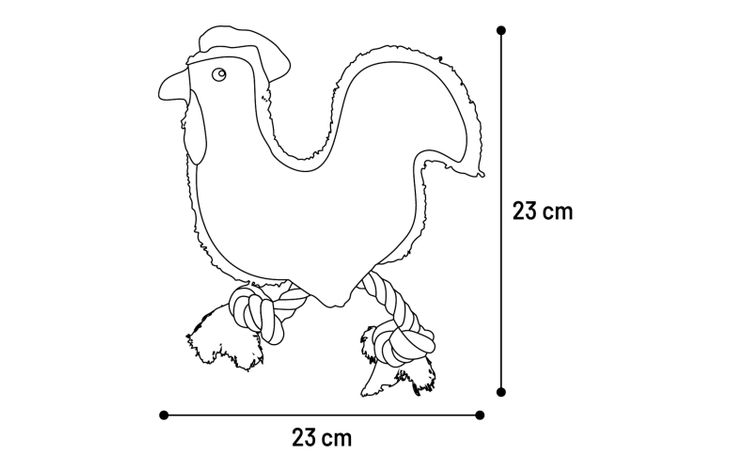 Flamingo Toy Nada Rooster with rope Brown