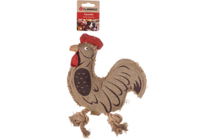 Flamingo Toy Nada Rooster with rope Brown
