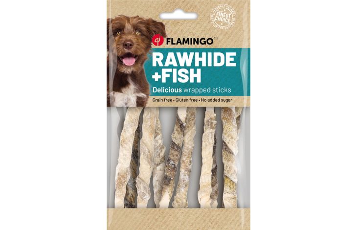 Flamingo Friandises R'Hide Bâton  avec peau de poisson 85g