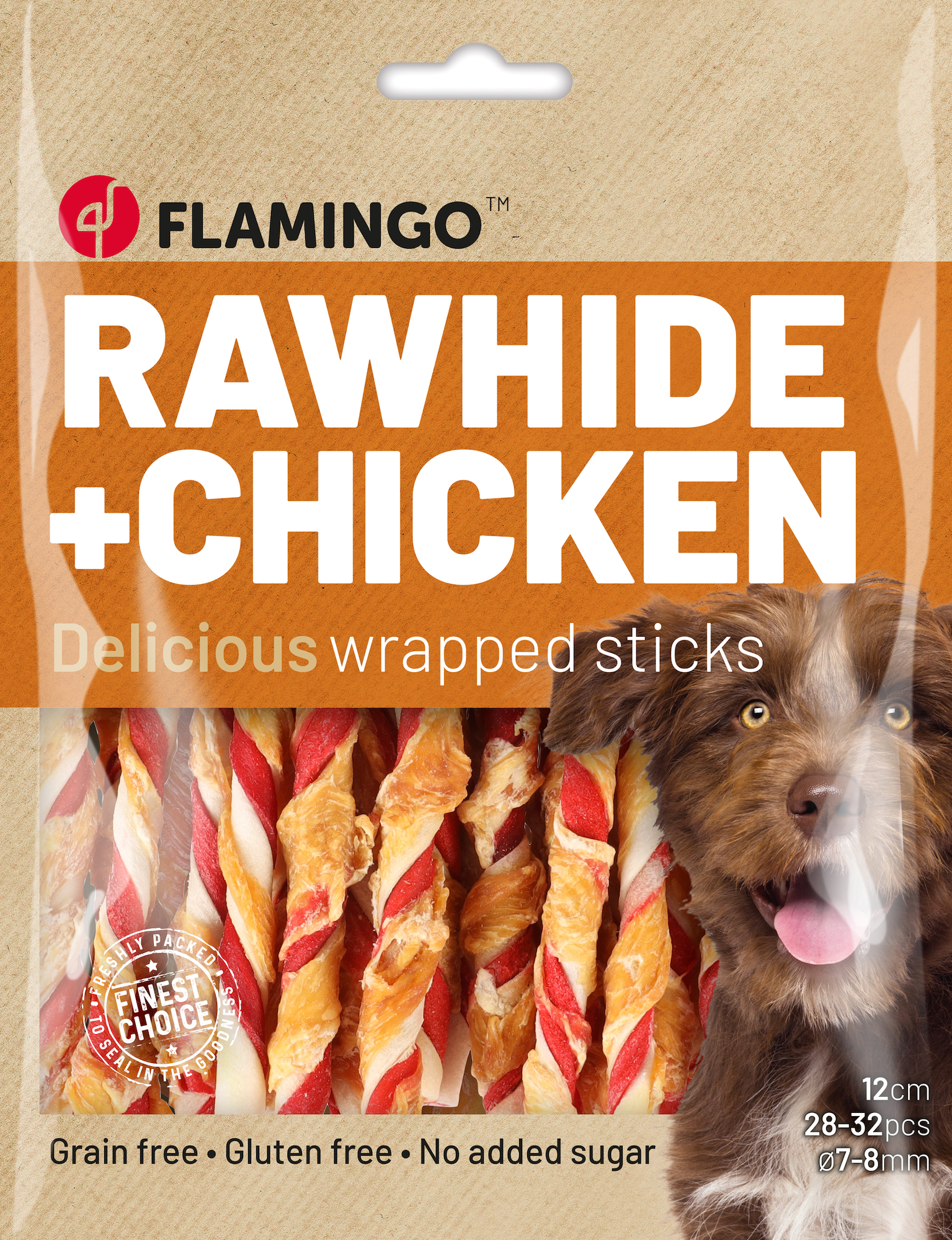 Flamingo Snacks R'hide Stick Mix with chicken 12cm 10-12gr / 28-32 pcs 350gr