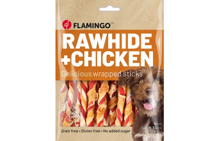 Flamingo Friandises R'hide Bâton Mélange avec poulet 12cm 10-12gr / 28-32 pcs 350gr