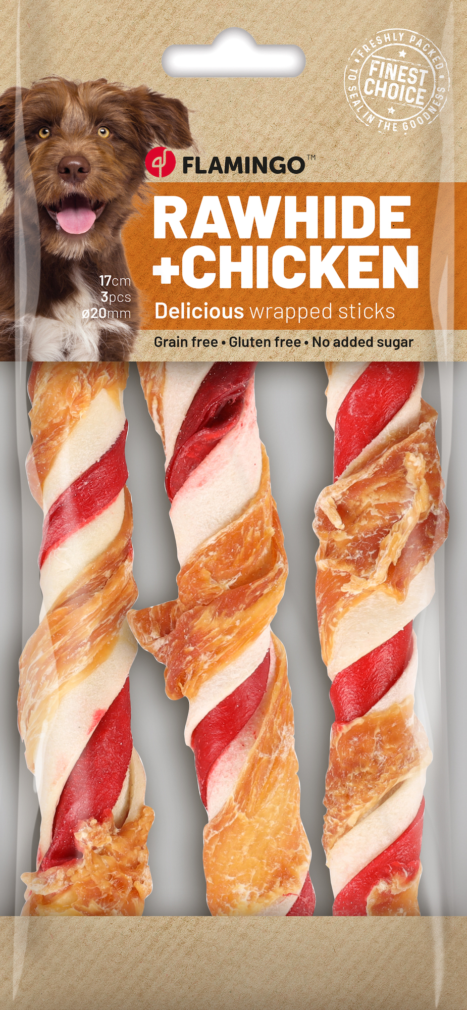 Flamingo Snacks R'hide Bastone Mix con pollo 17cm 43gr / 3 pzs 130gr