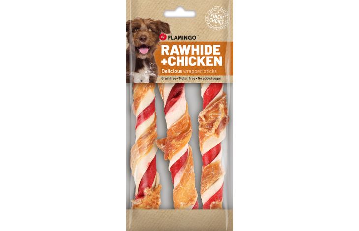 Flamingo Friandises R'hide Bâton Mélange avec poulet 17cm 43gr / 3 pcs 130g