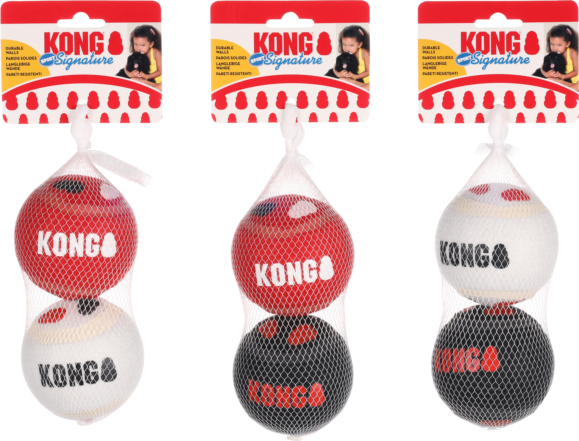 Kong Toy Signature Multiple colours Ball 522772 Flamingo Pet Products