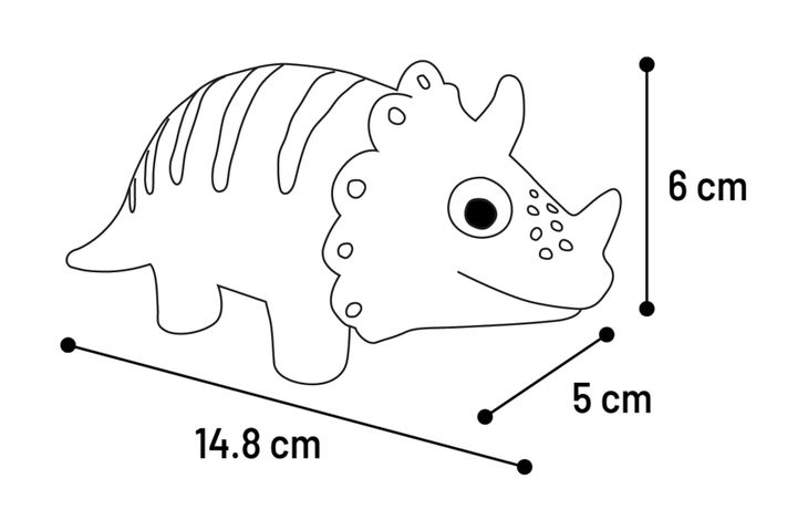 Flamingo Puga Latex Dino Black S Dog Toy (4,8 X 9,2 X 11,8cm
