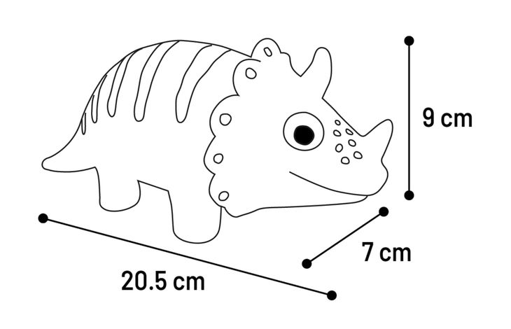 Flamingo GC PUGA Latex Dino – Zacht Hondenspeeltje, Piept, Maat S, 4,8x9,2x11,8 Cm, Ideaal Voor Apporteren En Knuffelen