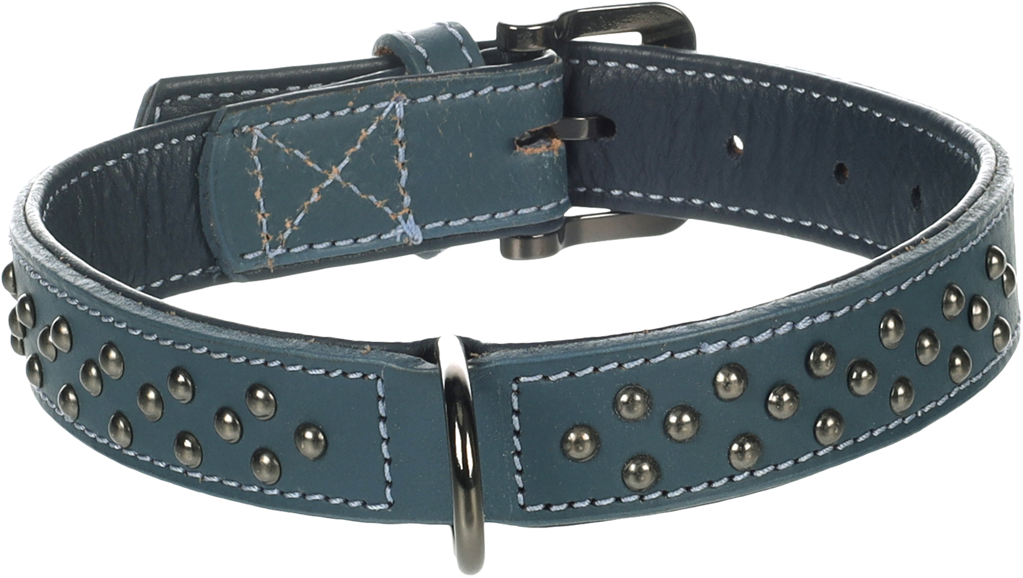 Flamingo Halsband met sierbeslag Denver Blauw