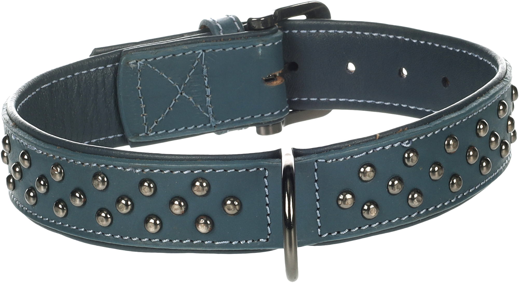 Flamingo Halsband met sierbeslag Denver Blauw