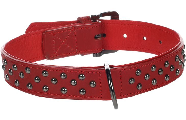 Flamingo Halsband mit Nieten Denver Rot