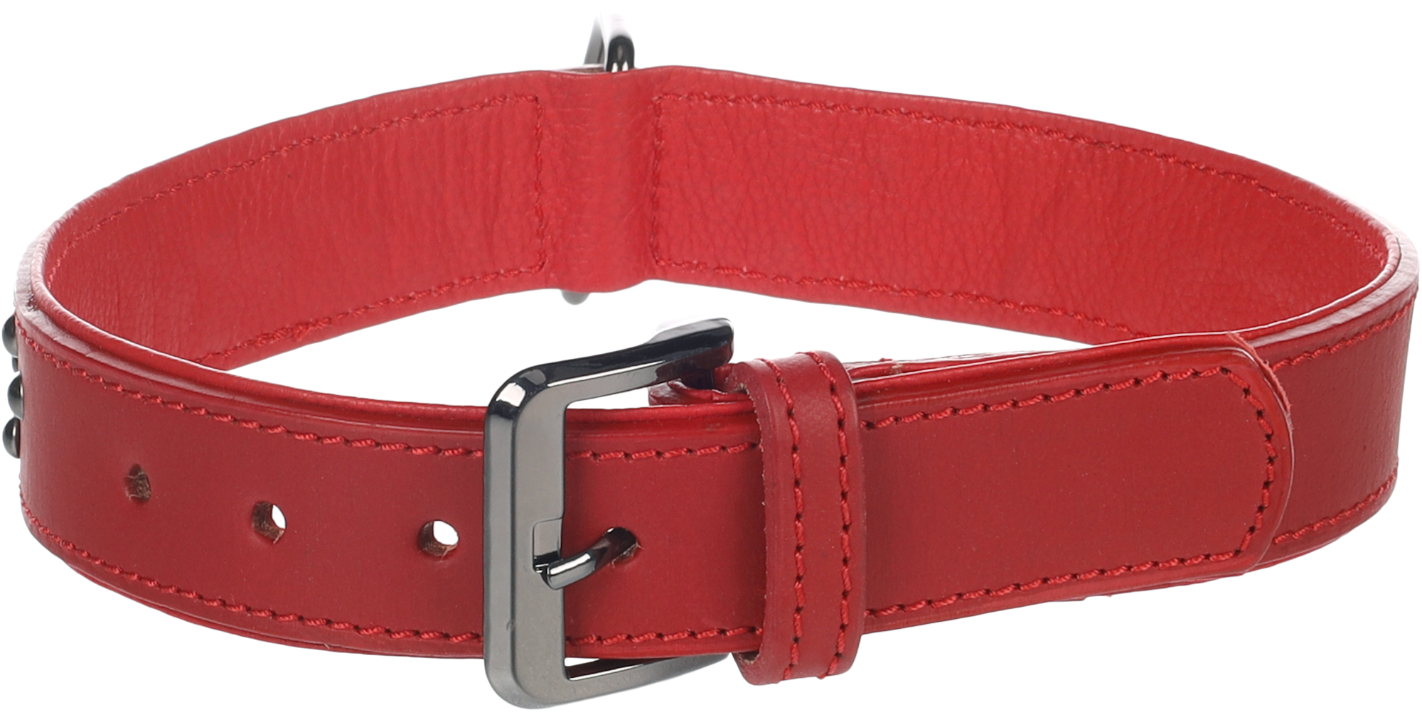 Flamingo Halsband mit Nieten Denver Rot