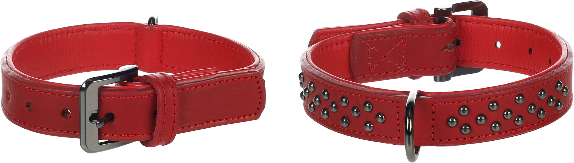 Flamingo Halsband mit Nieten Denver Rot