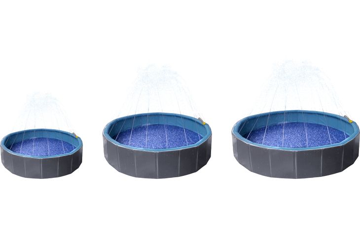 Flamingo Zwembad Sprinkle Rond Blauw & Donkergrijs