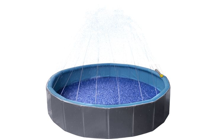 Flamingo Zwembad Sprinkle Rond Blauw & Donkergrijs