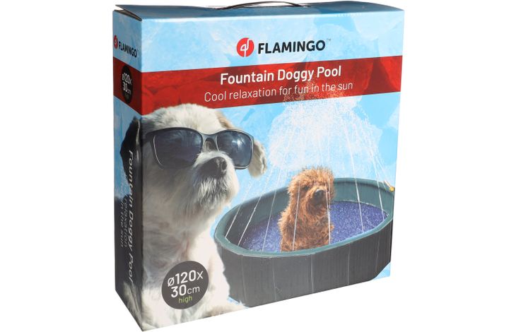 Flamingo Zwembad Sprinkle Rond Blauw & Donkergrijs