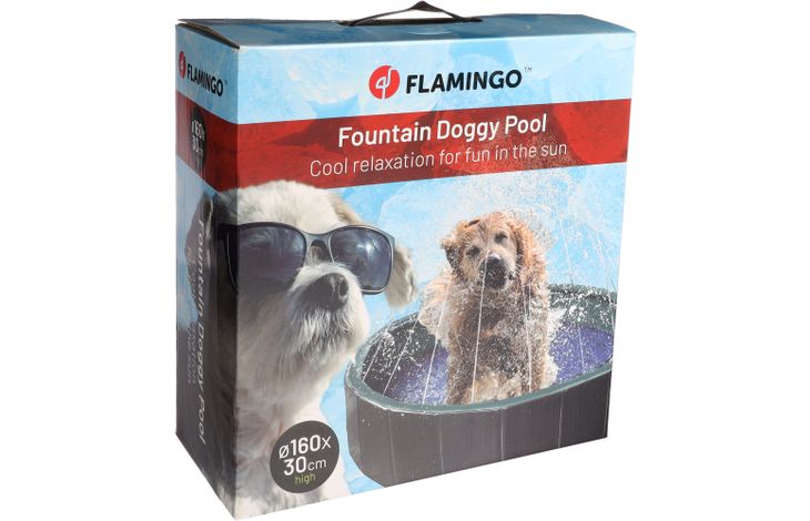 Flamingo Zwembad Sprinkle Rond Blauw & Donkergrijs
