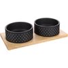 Feeding and drinking bowl Duo Dinner Nervo Rectangle Black