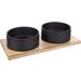 Feeding and drinking bowl Duo Dinner Nervo Rectangle Black