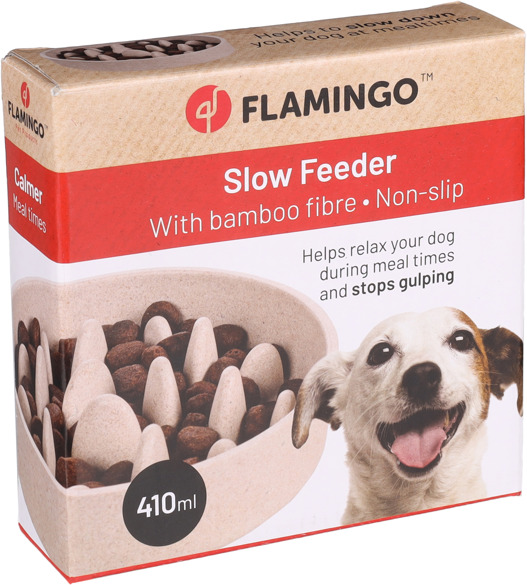 Flamingo Feeding bowl Slow feeder Greni Round Beige