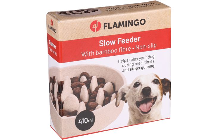 Flamingo Futternapf Slow feeder Greni Rund Beige