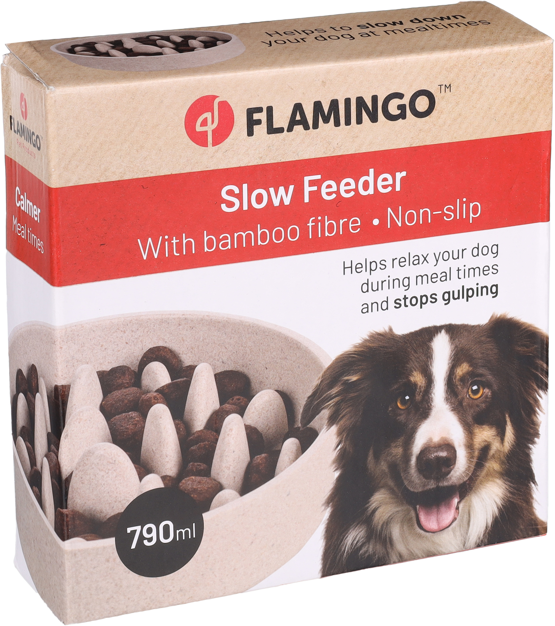 Flamingo Futternapf Slow feeder Greni Rund Beige