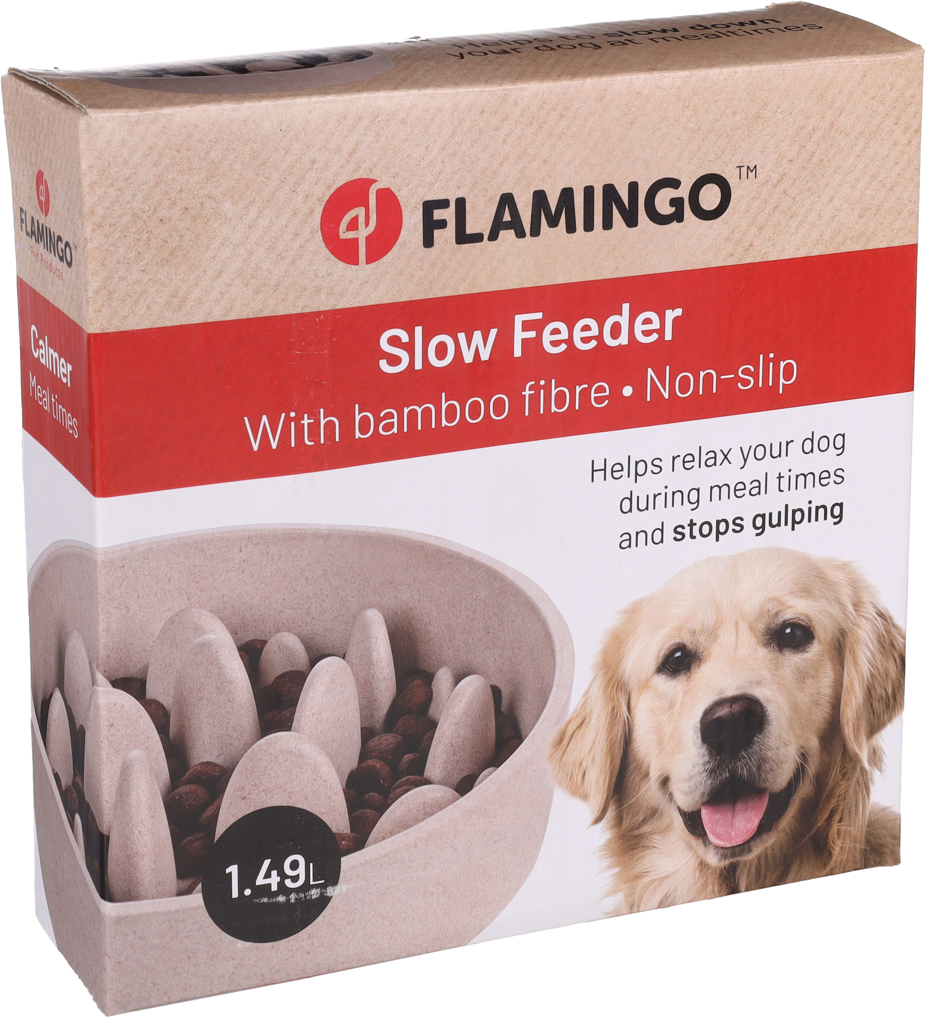 Flamingo Futternapf Slow feeder Greni Rund Beige