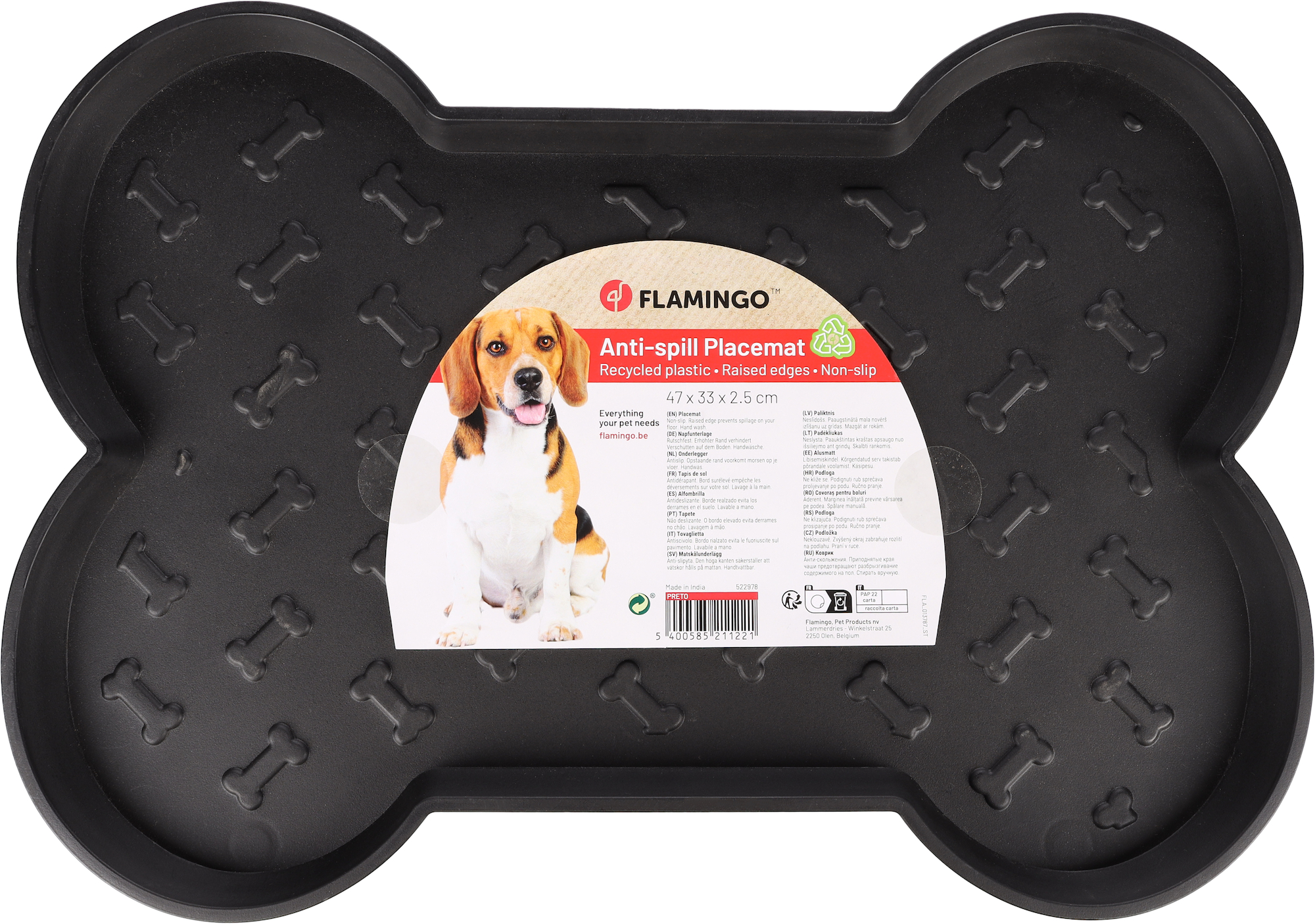 Flamingo Placemat Preto Black