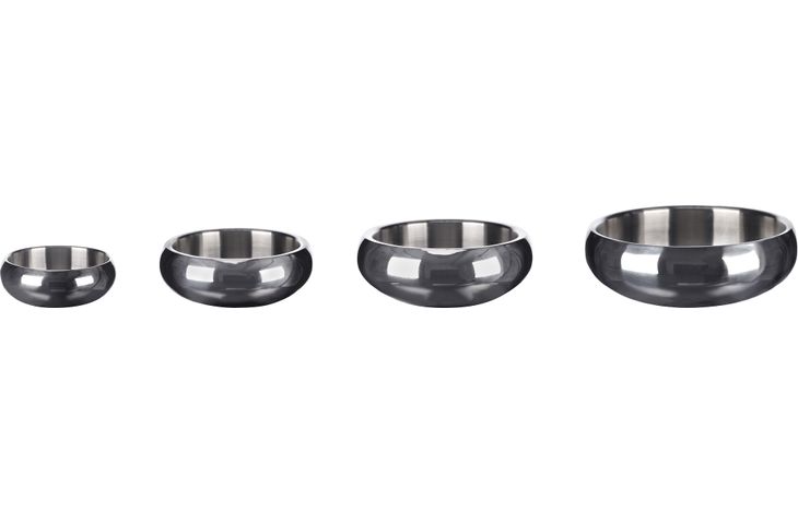 Flamingo Feeding and drinking bowl Muna Round Silver
