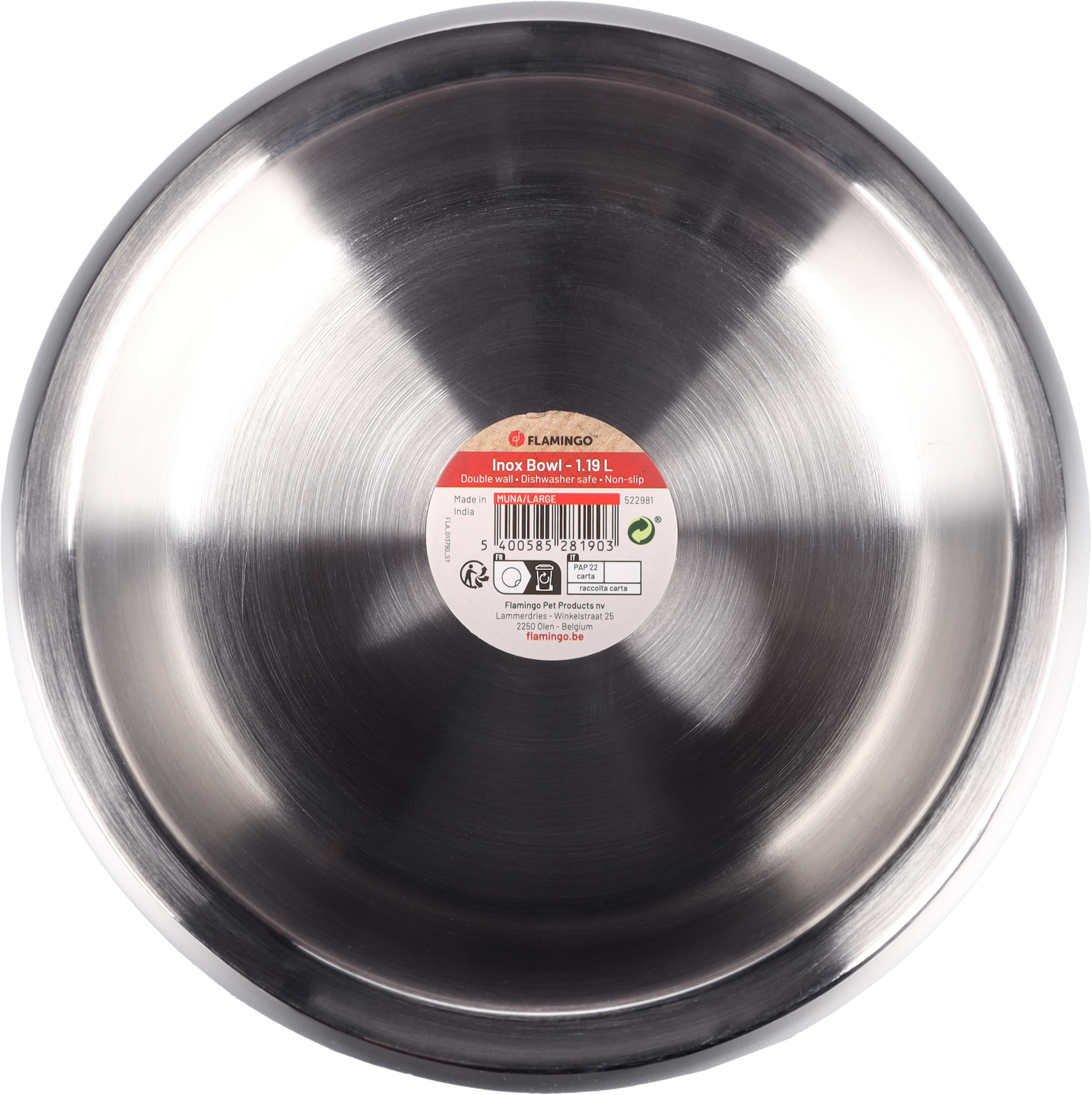 Flamingo Eet- en drinkpot Muna Rond Zilver