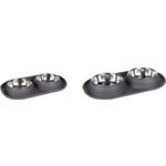 Futter- und Trinknapf Duo Dinner Grafa Oval Dunkelgrau