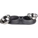 Feeding and drinking bowl Duo Dinner Grafa Oval Dark grey