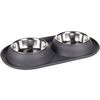 Feeding and drinking bowl Duo Dinner Grafa Oval Dark grey