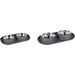 Feeding and drinking bowl Duo Dinner Grafa Oval Dark grey