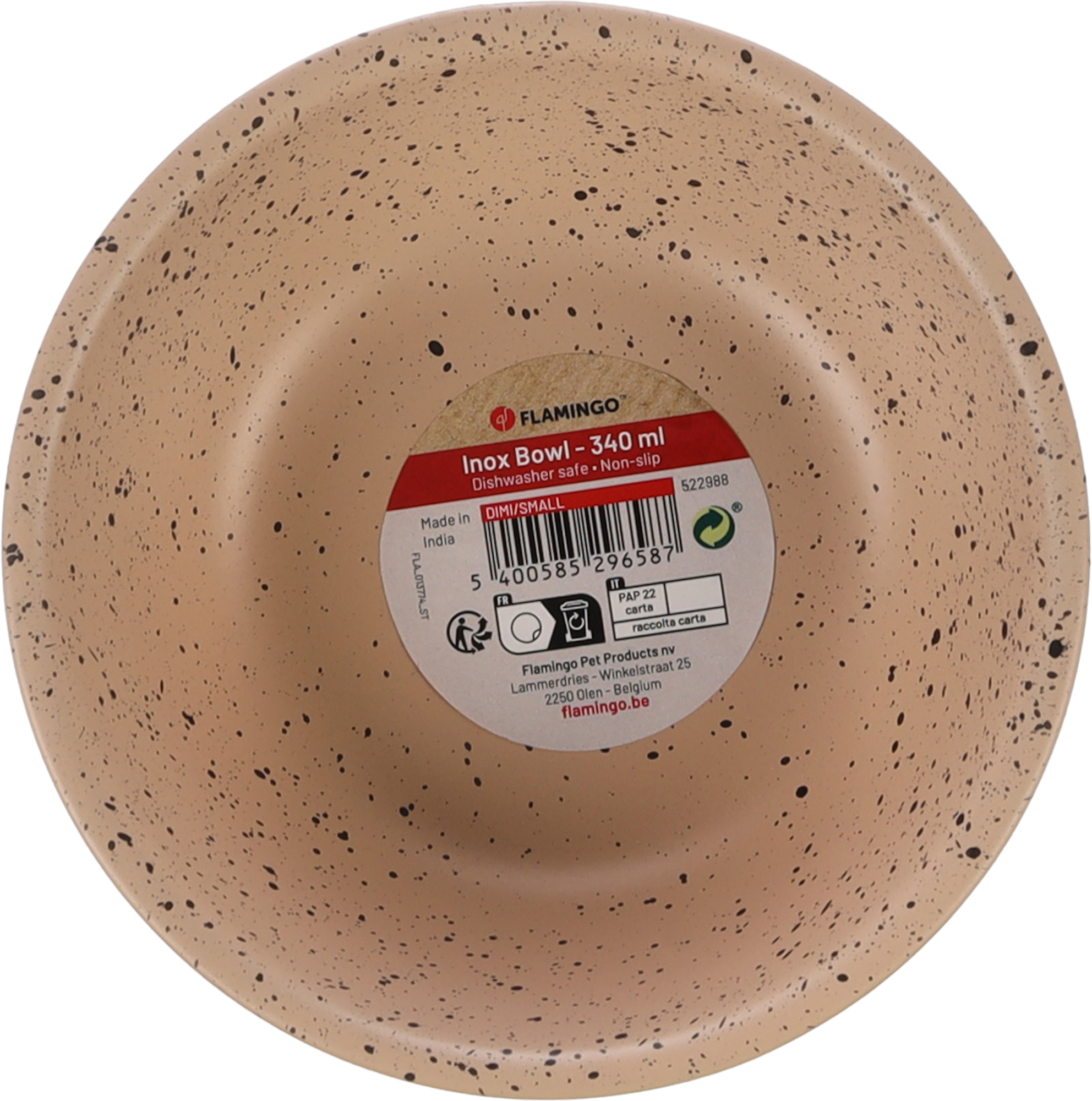 Flamingo Eet- en drinkpot Dimi Rond Zwart