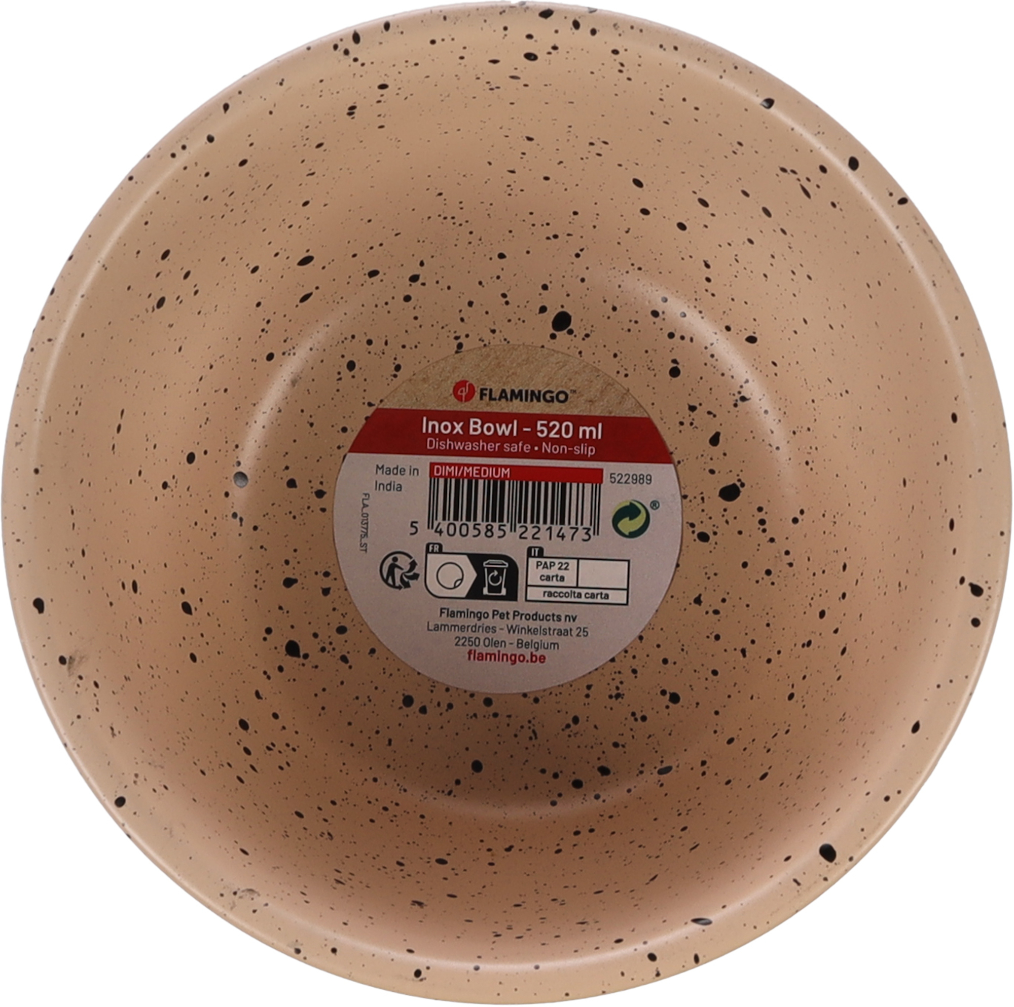 Flamingo Feeding and drinking bowl Dimi Round Black