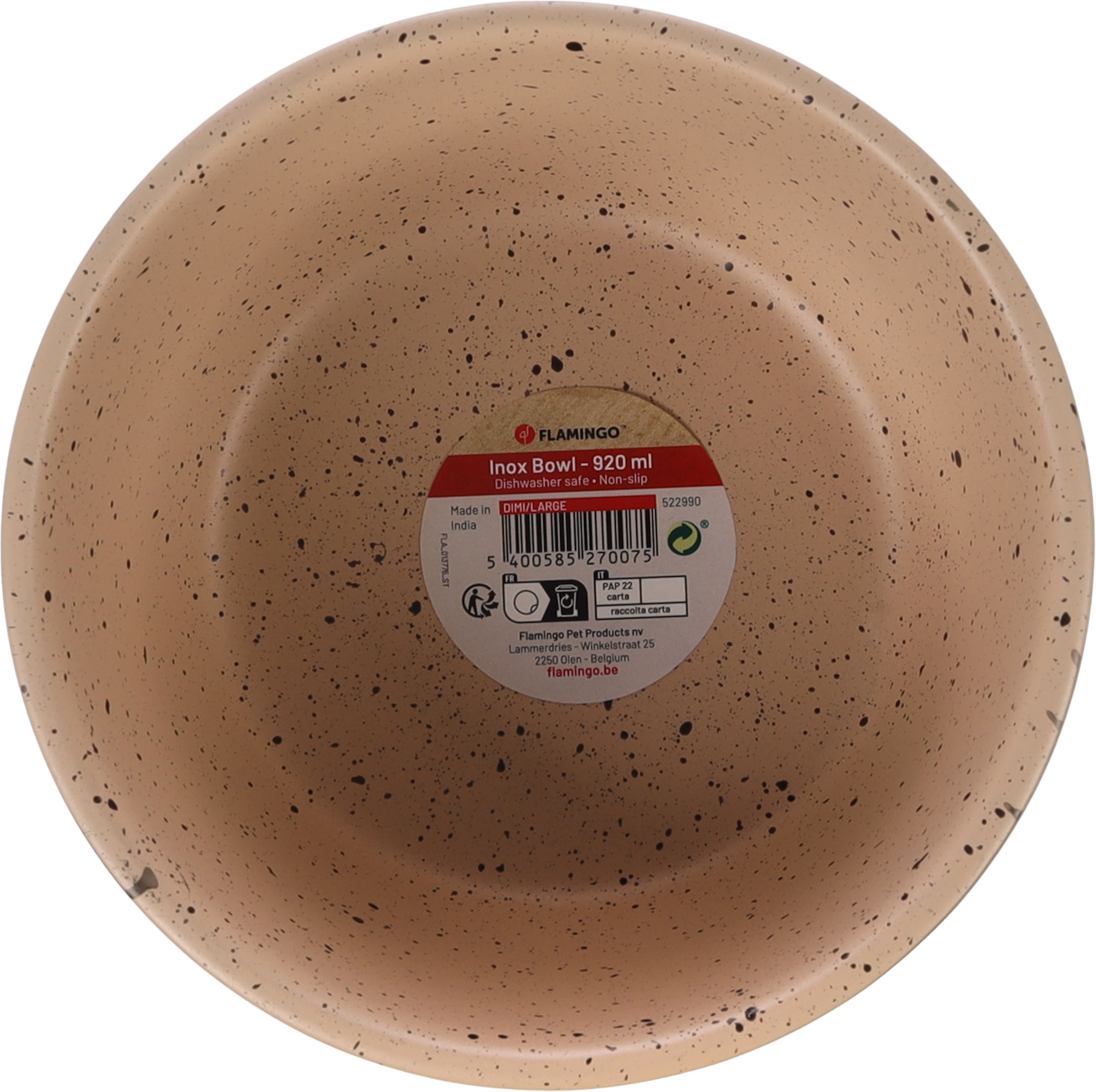 Flamingo Feeding and drinking bowl Dimi Round Black