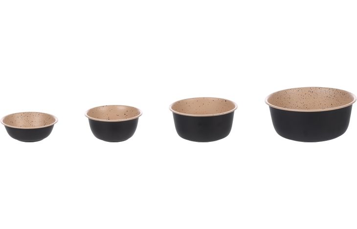 Flamingo Feeding and drinking bowl Dimi Round Black